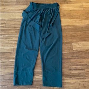Green Athleisure Pants Elastic Waistband